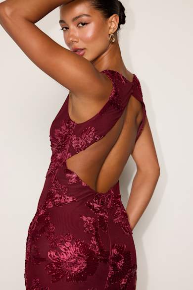 new york dress company La Femme 23449 Women's Formal Evening & Wedding Guest - Pink/Grey Size:1XLARGE Crafted from comfortable fabric Gold Zipper Plus Size - Denim