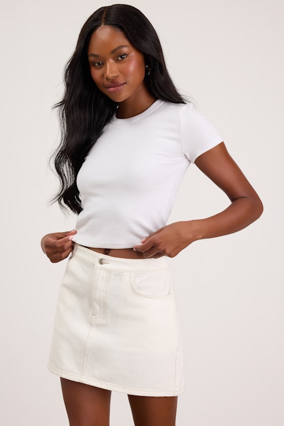 Dayton Ivory Denim Mini Skirt - thumbnail 5