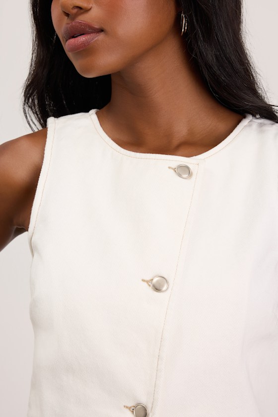Dayton Ivory Denim Vest Top - thumbnail 4