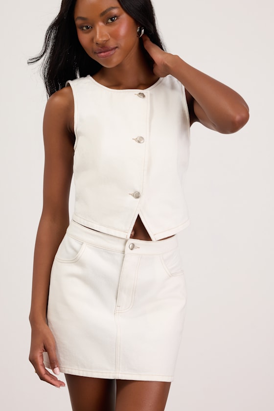 Dayton Ivory Denim Vest Top - thumbnail 5