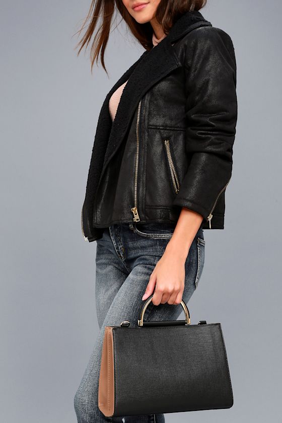 Rheem Beige and Black Handbag 1