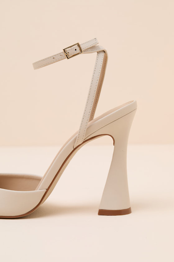 Beki Bone Leather Ankle Strap High Heel Sandals - thumbnail 5