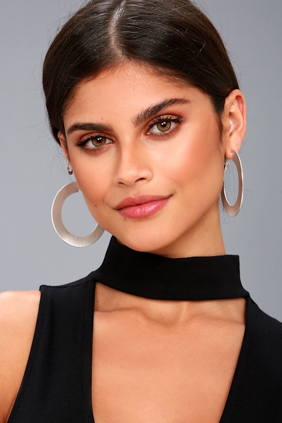 Trendy Silver Earrings Hoop Earrings Thick Hoop Earrings Lulus