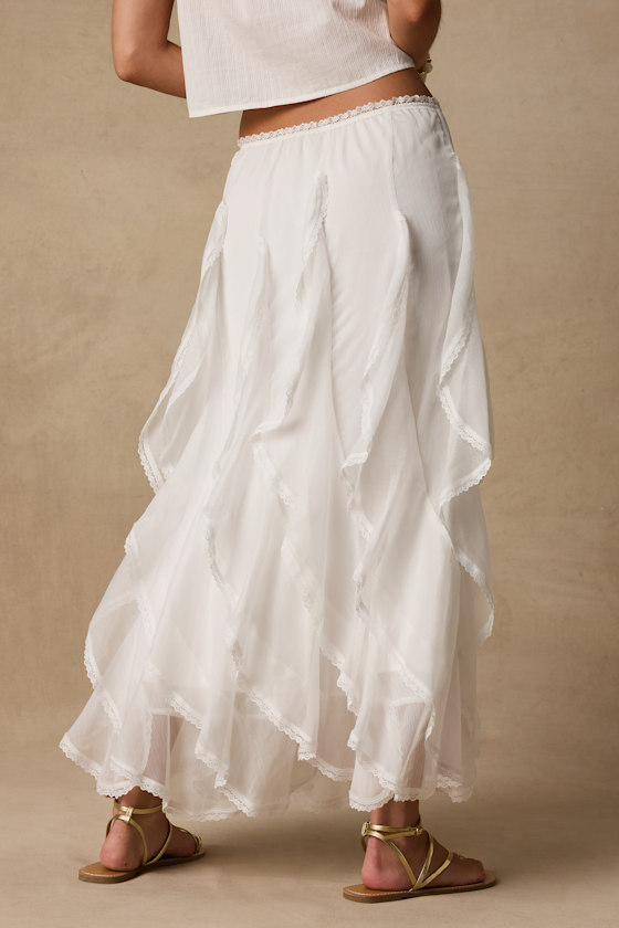 Tina White Ruffled Maxi Skirt - thumbnail 3