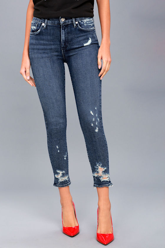 AGOLDE Sophie - Medium Blue Skinny Jeans - High Rise Jeans - Lulus