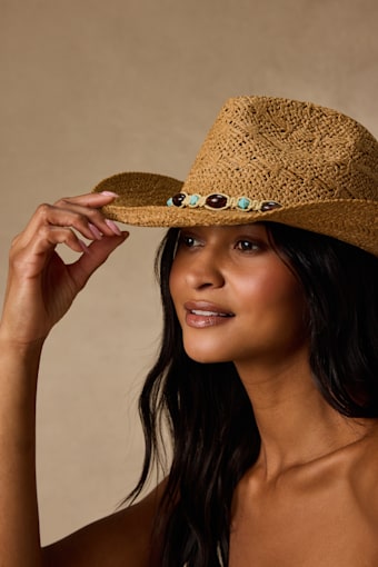 Ripley Tan Woven Straw Western Hat 1