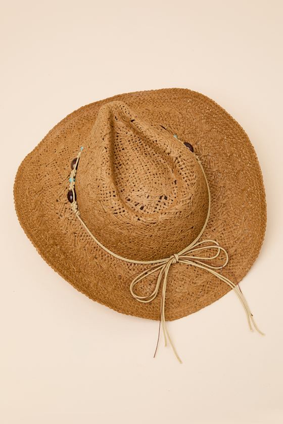 Ripley Tan Woven Straw Western Hat - thumbnail 5