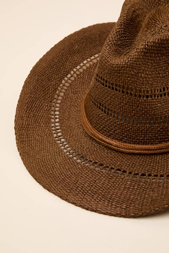 Ralina Brown Raffia Western Hat - thumbnail 4