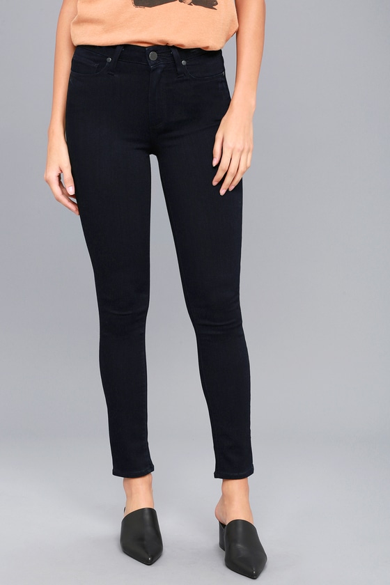 mid blue high waisted skinny jeans
