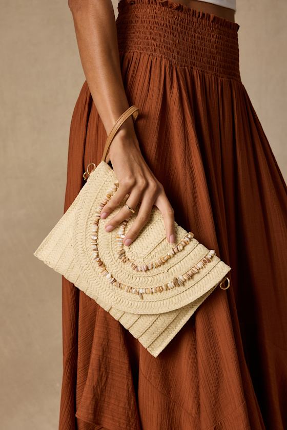 Mala Ivory Raffia Beaded Clutch - thumbnail 3