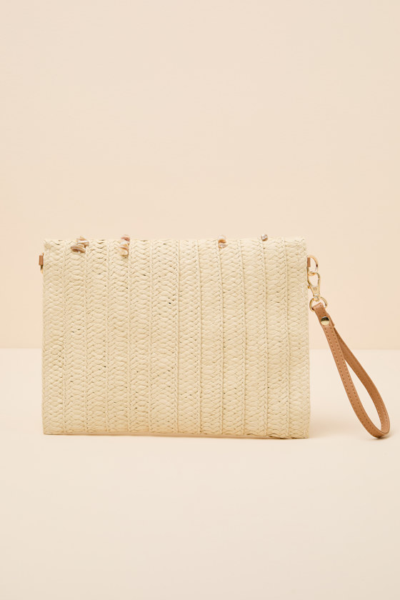 Mala Ivory Raffia Beaded Clutch - thumbnail 6