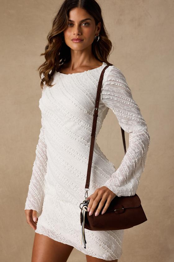Casper Dark Brown Suede Charm Shoulder Bag - thumbnail 4