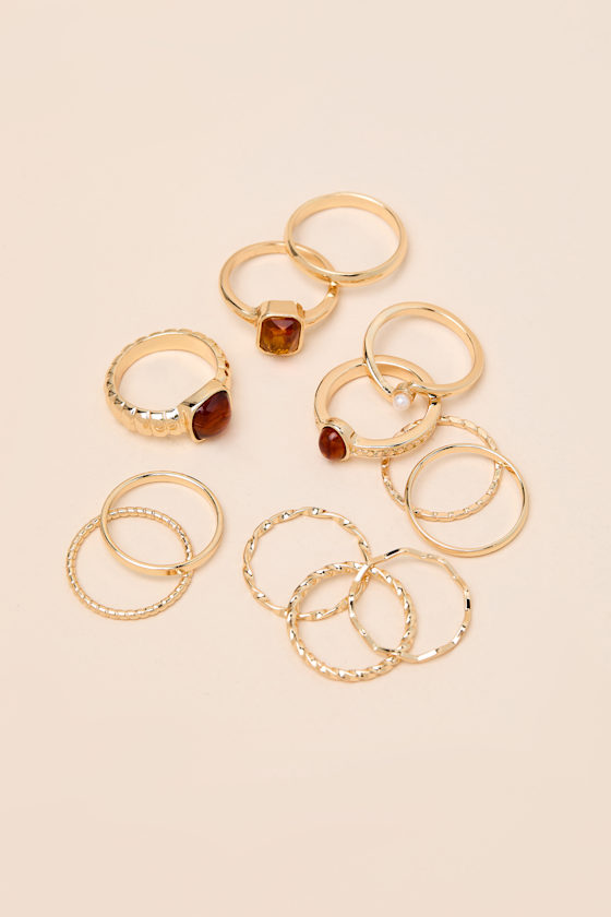 Veona Gold Twelve-Piece Ring Set - thumbnail 4