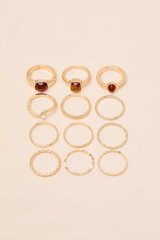 Veona Gold Twelve-Piece Ring Set - thumbnail 5