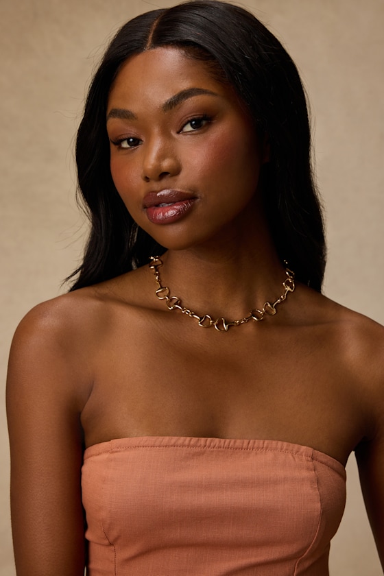Percy Gold Horsebit Choker Necklace - thumbnail 3