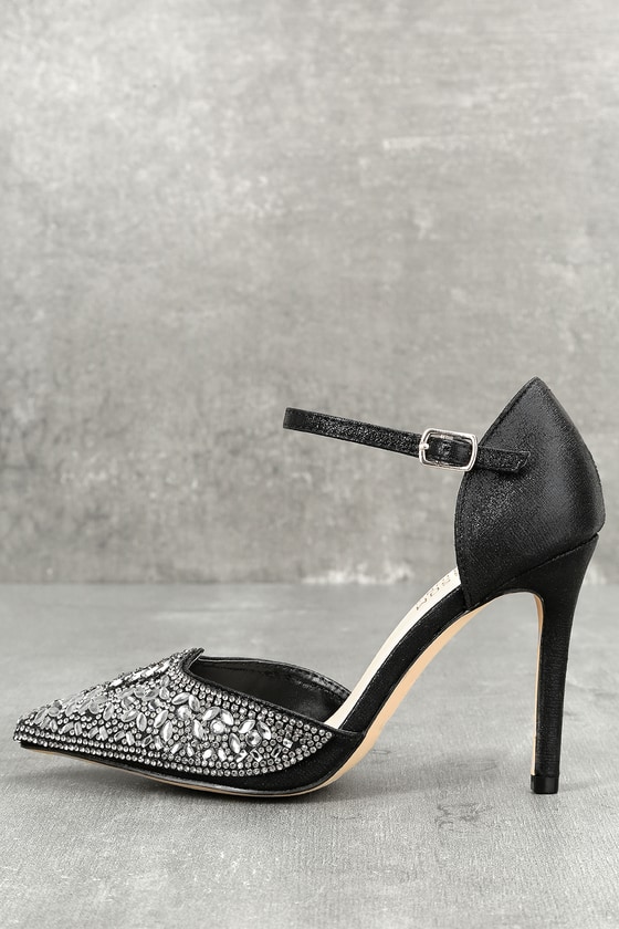 black heels with design