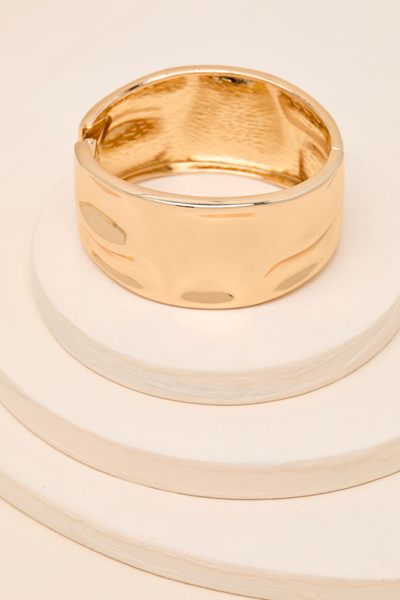 Cyprus Gold Chunky Bangle Bracelet - thumbnail 4