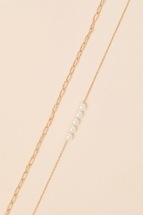 Judith Gold Pearl Layered Necklace - thumbnail 4