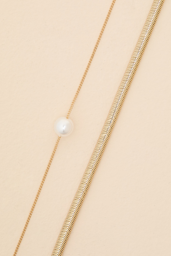 Martina Gold Pearl Two-Piece Bracelet Set - thumbnail 3