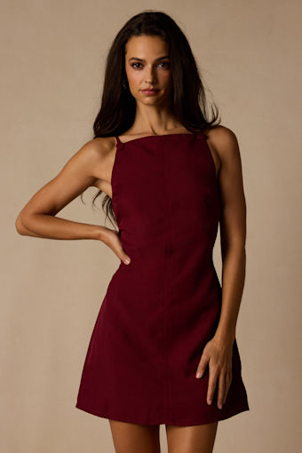 Chic Ease Wine Red Sleeveless Mini Dress 1