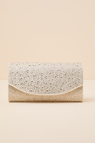Bindi Champagne Rhinestone Crossbody Clutch 1
