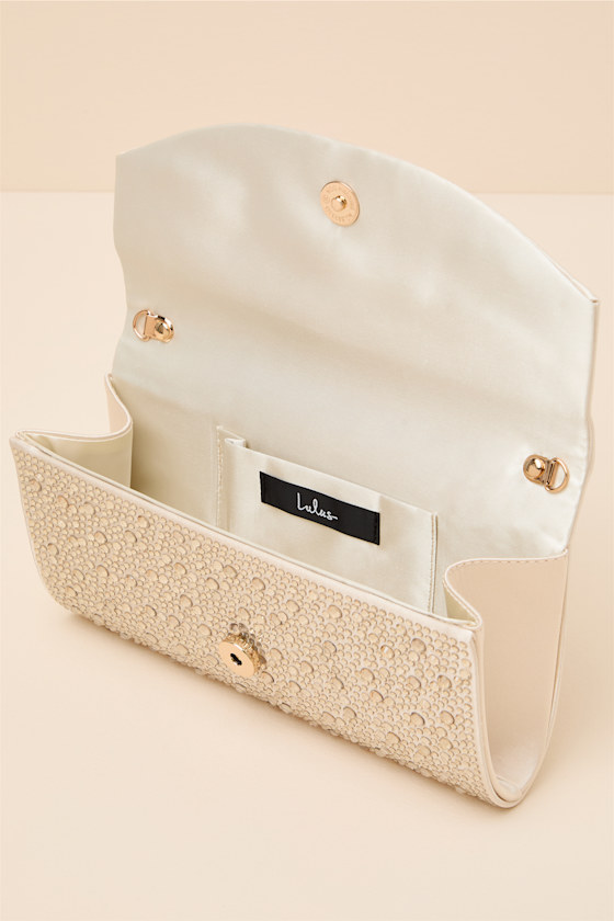 Bindi Champagne Rhinestone Crossbody Clutch - thumbnail 6