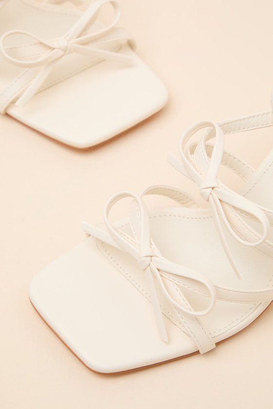 Jennie Cream Strappy Bow High Heel Sandals - thumbnail 6