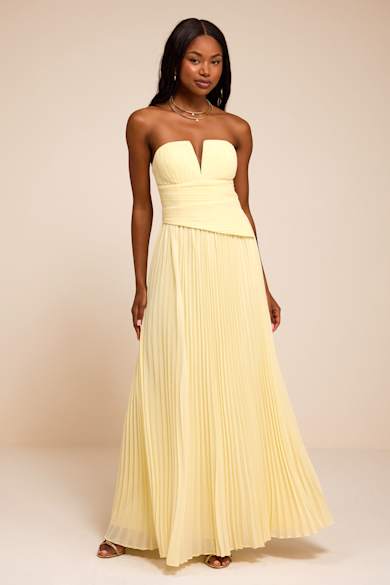 pale yellow bridesmaid dress Dresses feminine vibe. Yellow Bridesmaids Dresses | MESHKI