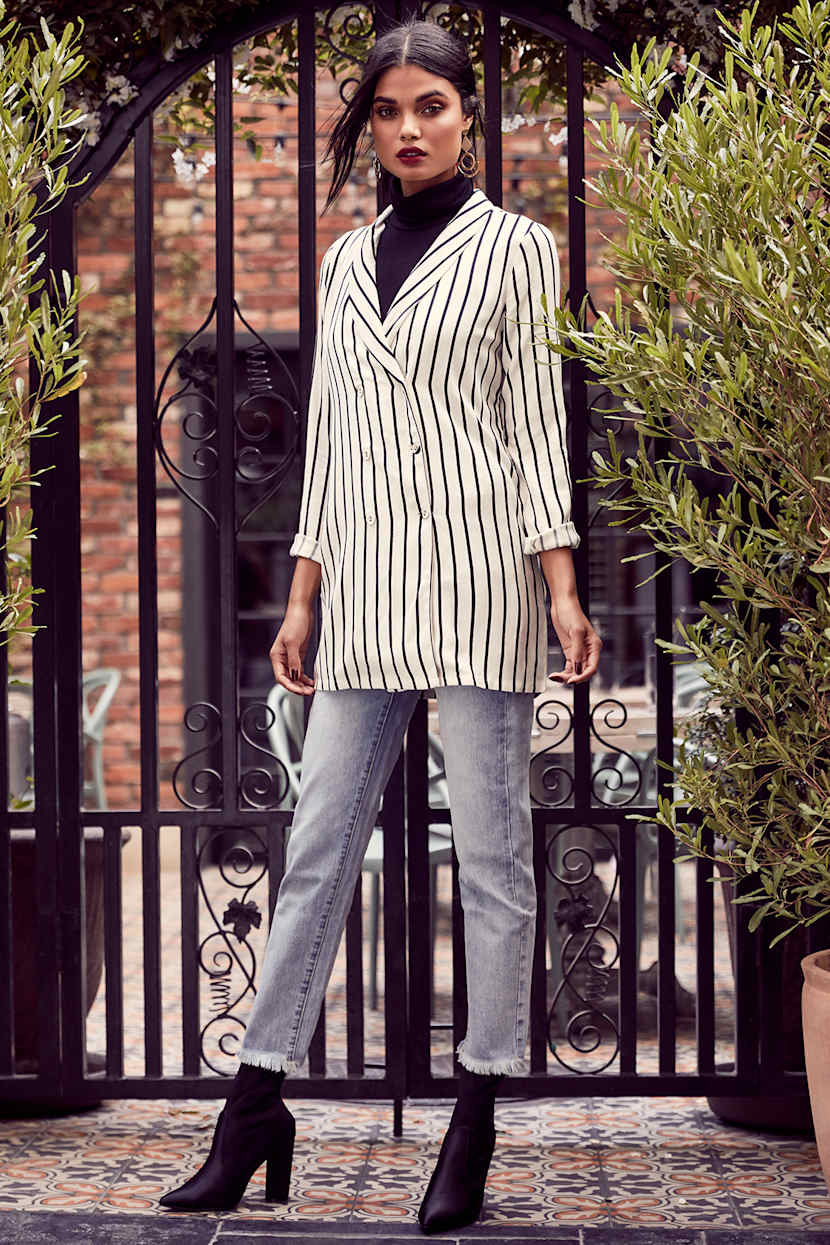 Amuse Society Blazin - Black and White Striped Dress - Lulus