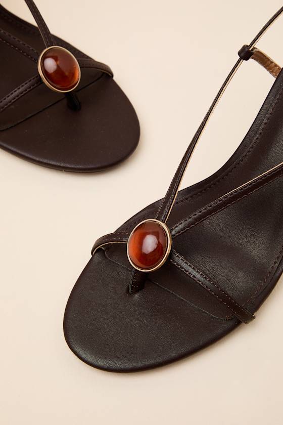Cella Brown Strappy High Heel Sandals - thumbnail 4