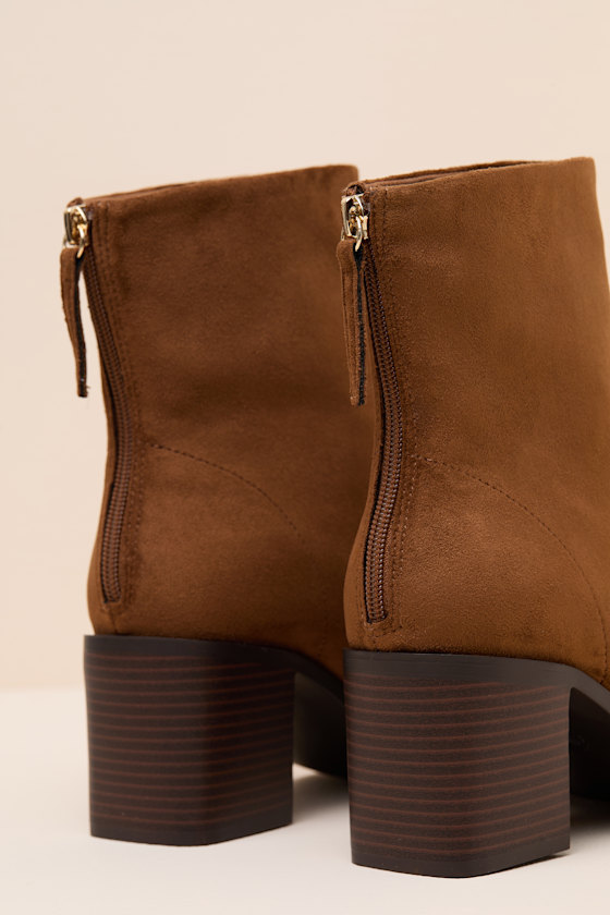 Warren Brown Suede Ankle Booties - thumbnail 5