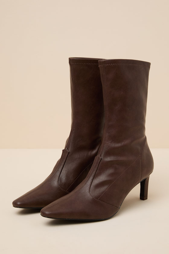 Clara Espresso Pointed-Toe Boots - thumbnail 5