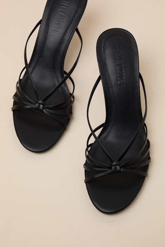 Edna Black Strappy High Heel Sandals - thumbnail 4