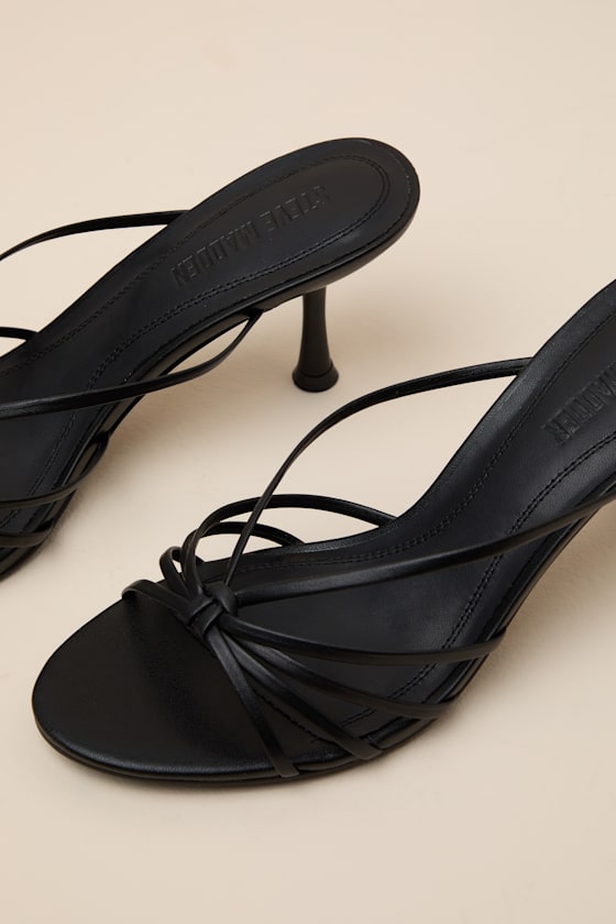 Edna Black Strappy High Heel Sandals - thumbnail 6