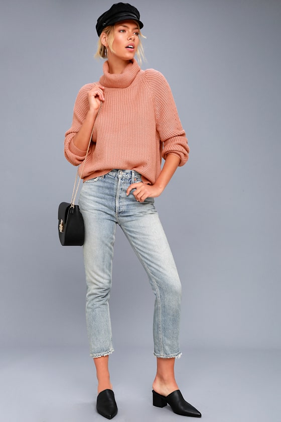 Park City Rusty Rose Cowl Neck Knit Sweater 2