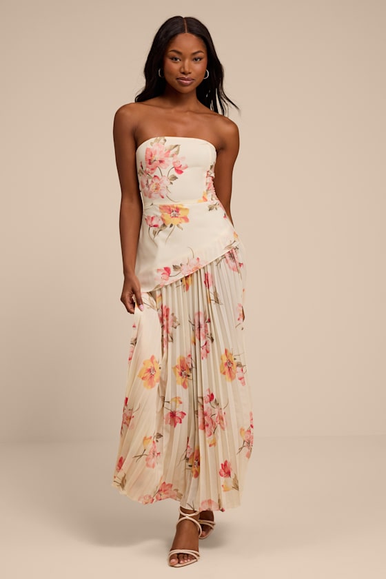 drop waist summer dress Floral Printed Dress-Cream L perfect for a carefree and flirty look Shop Drop Waist Dresses for