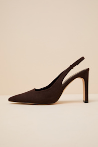 Honorata Brown Pointed-Toe Slingback Pumps 2