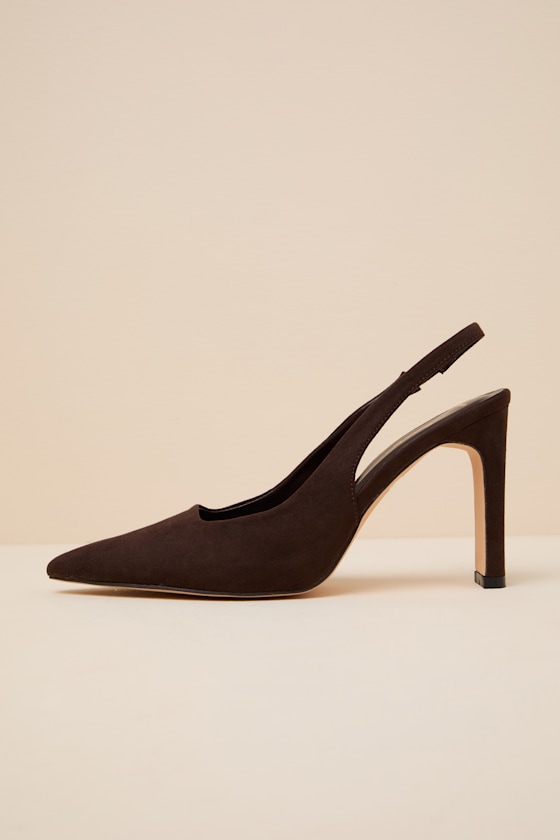 Honorata Brown Pointed-Toe Slingback Pumps 2