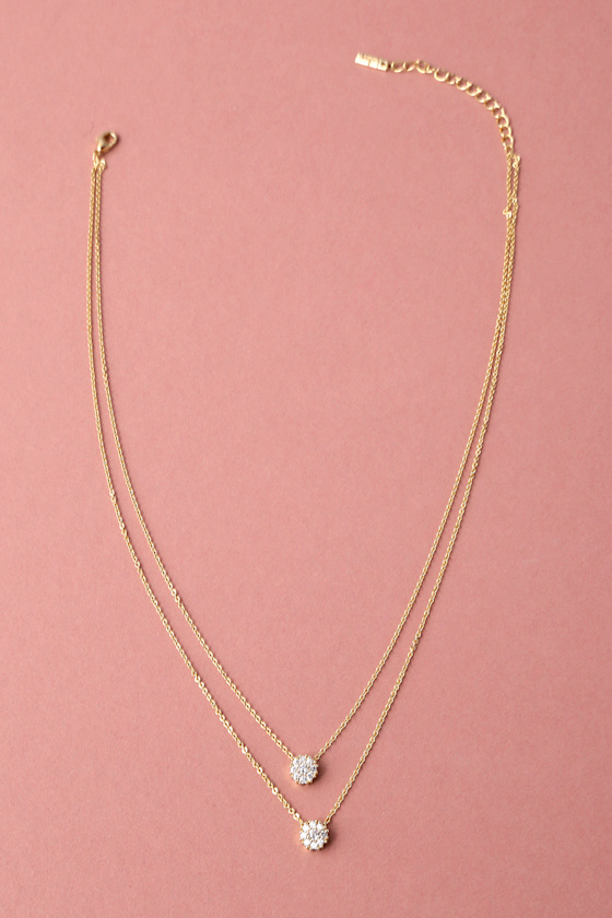 Incantation Gold Rhinestone Layered Necklace 6