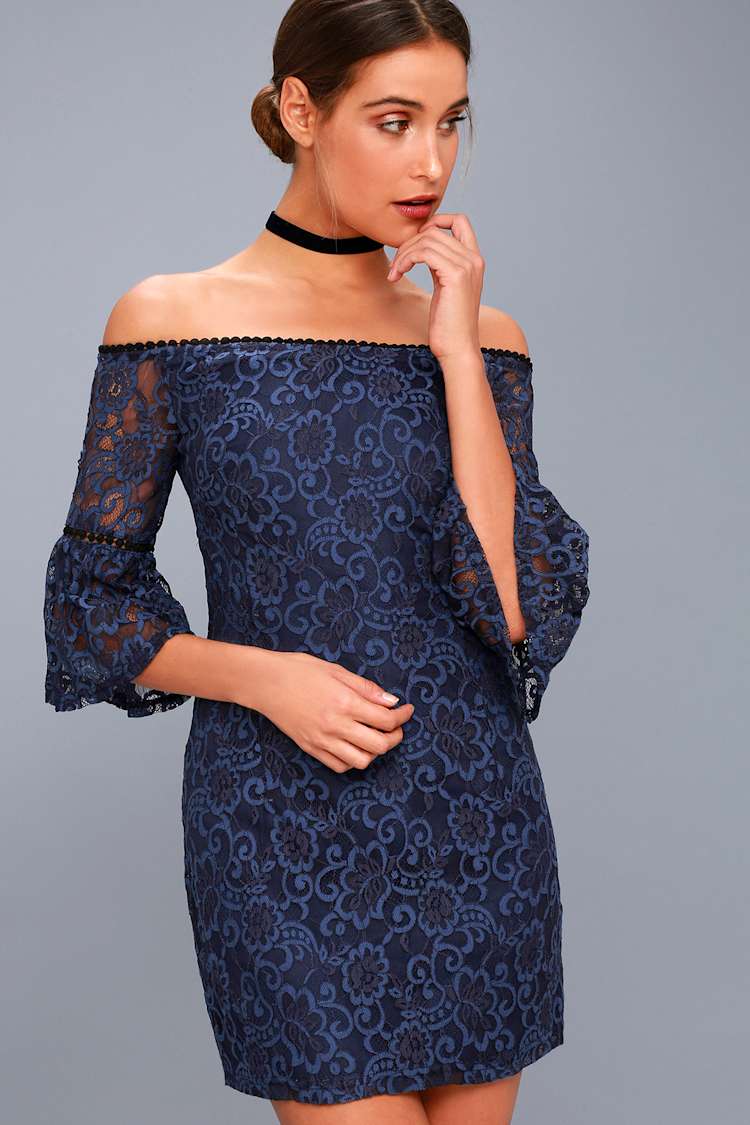 BB Dakota Danlyn Dress - Navy Blue Lace Dress - Lulus BB Dakota Danlyn Dress - Navy Blue Lace Dress - Lulus