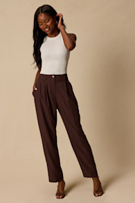 Sophisticated Company Brown Straight Leg Trouser Pants 1