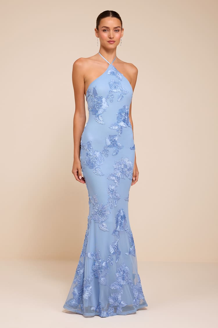 floral applique bridesmaid dress Andrea and Leo - A1067W Floral Applique Lace Bridal Gown 8 / Off White nude