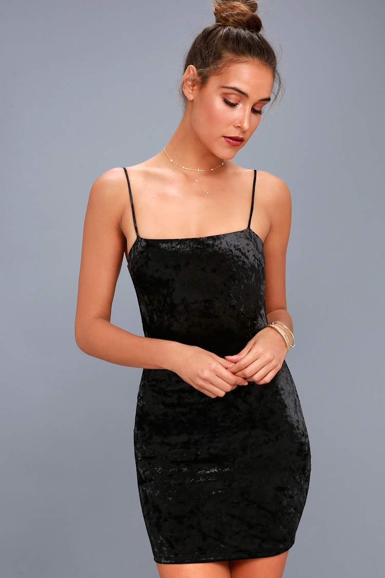 black velvet bodycon dress SHEIN BAE Fringe Trim Split Thigh Velvet Bodycon Dress | Dress