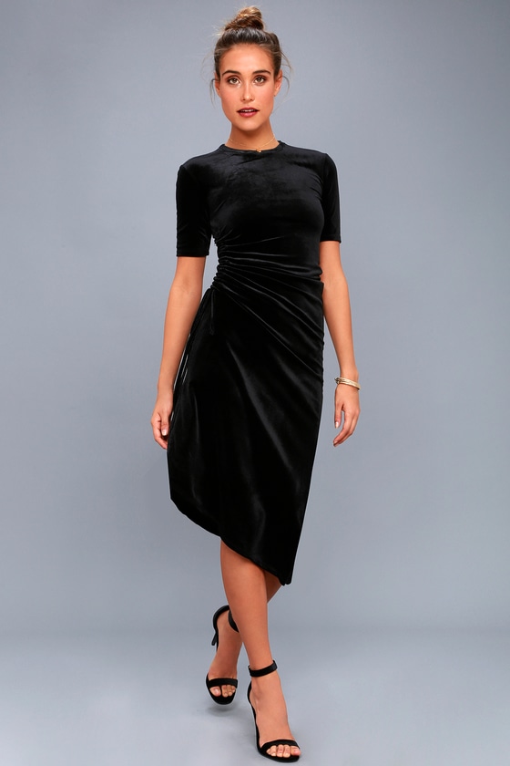 Dress - Velvet Dress - Midi Dress ...