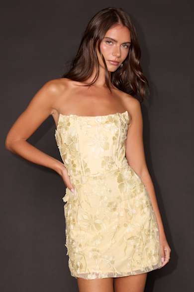 butter yellow hoco dresses Straps Mini Homecoming Dress with Square Neckline catching touch Cheap Yellow Homecoming Dress Knee