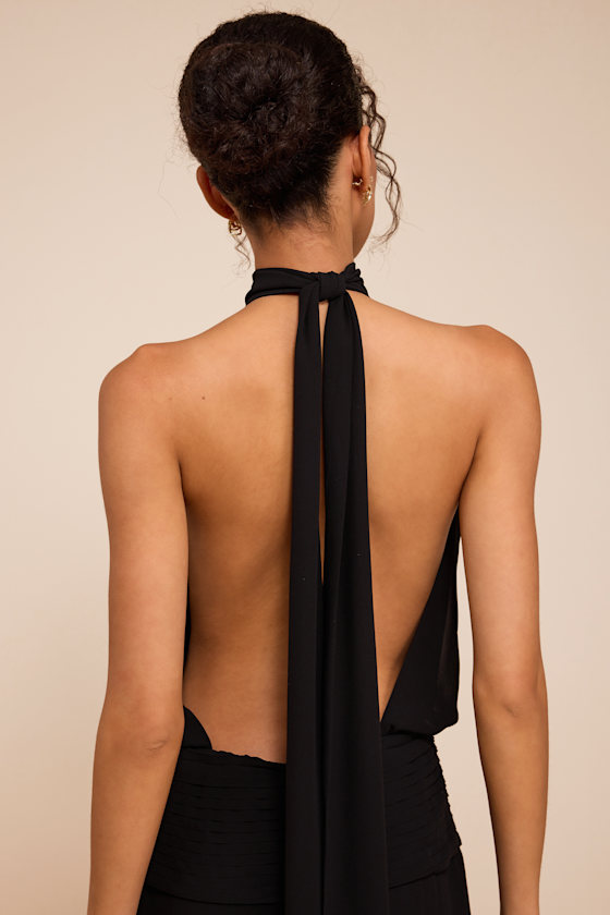 Kacey Black Backless Halter Jumpsuit - thumbnail 5
