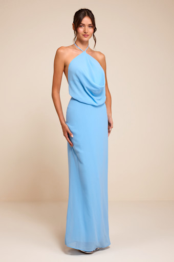 Piper Light Blue Cowl-Front Maxi Dress 2
