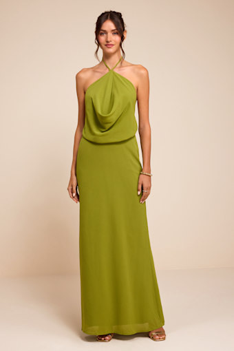 Piper Chartreuse Cowl-Front Maxi Dress 2