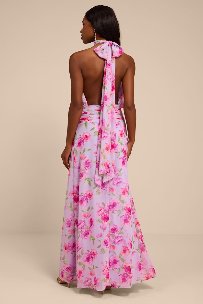 backless flower dress Lavender Floral - Floral Maxi Dress - Maxi Dress Simple Color Selection:Mocha Brown funny gift BACKLESS Dress, Boho Summer Hidden zipper/clasp at back
