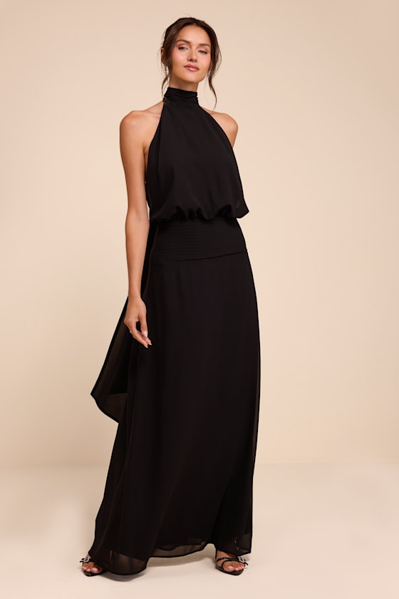 Kenzie Black Backless Maxi Dress
